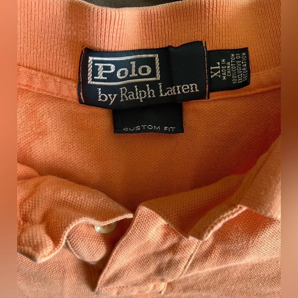 POLO Ralph Lauren Men’s Blue Label Polo Shirt, Light Orange/Peach; Size XL